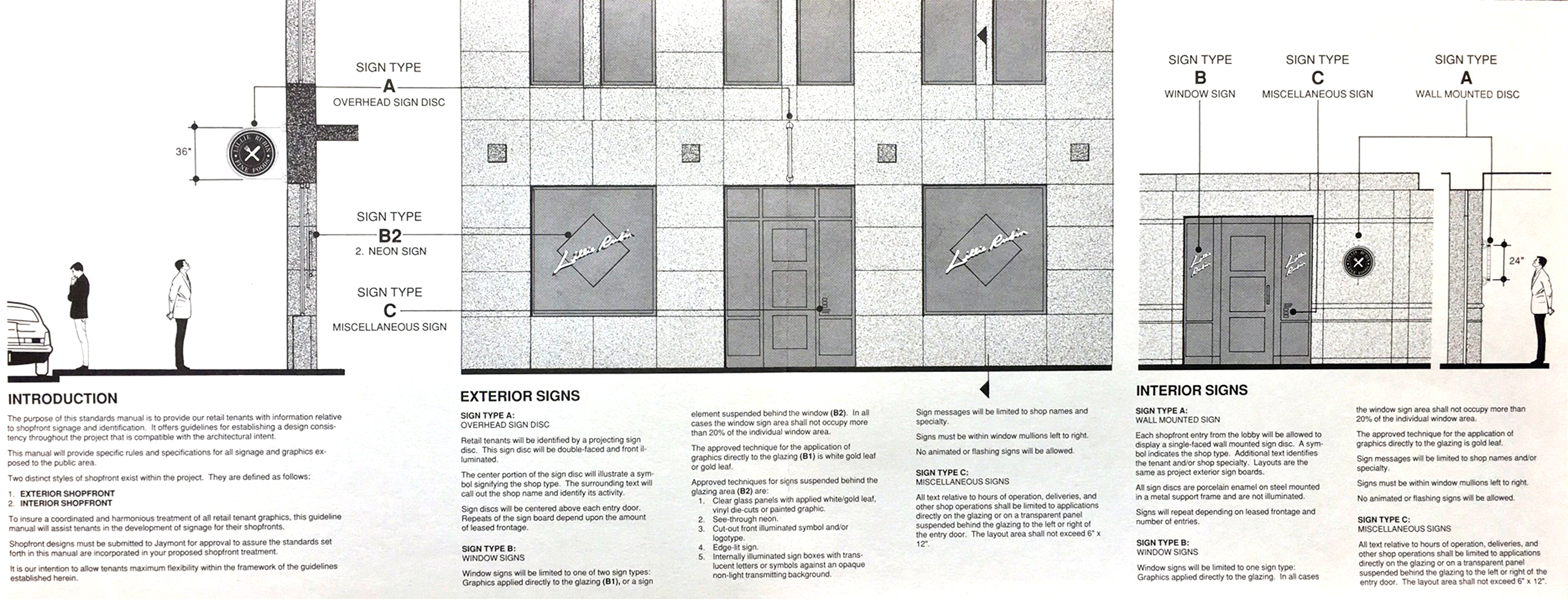 Large, detailed sketch of the street level of the building, with graphics applications applied.