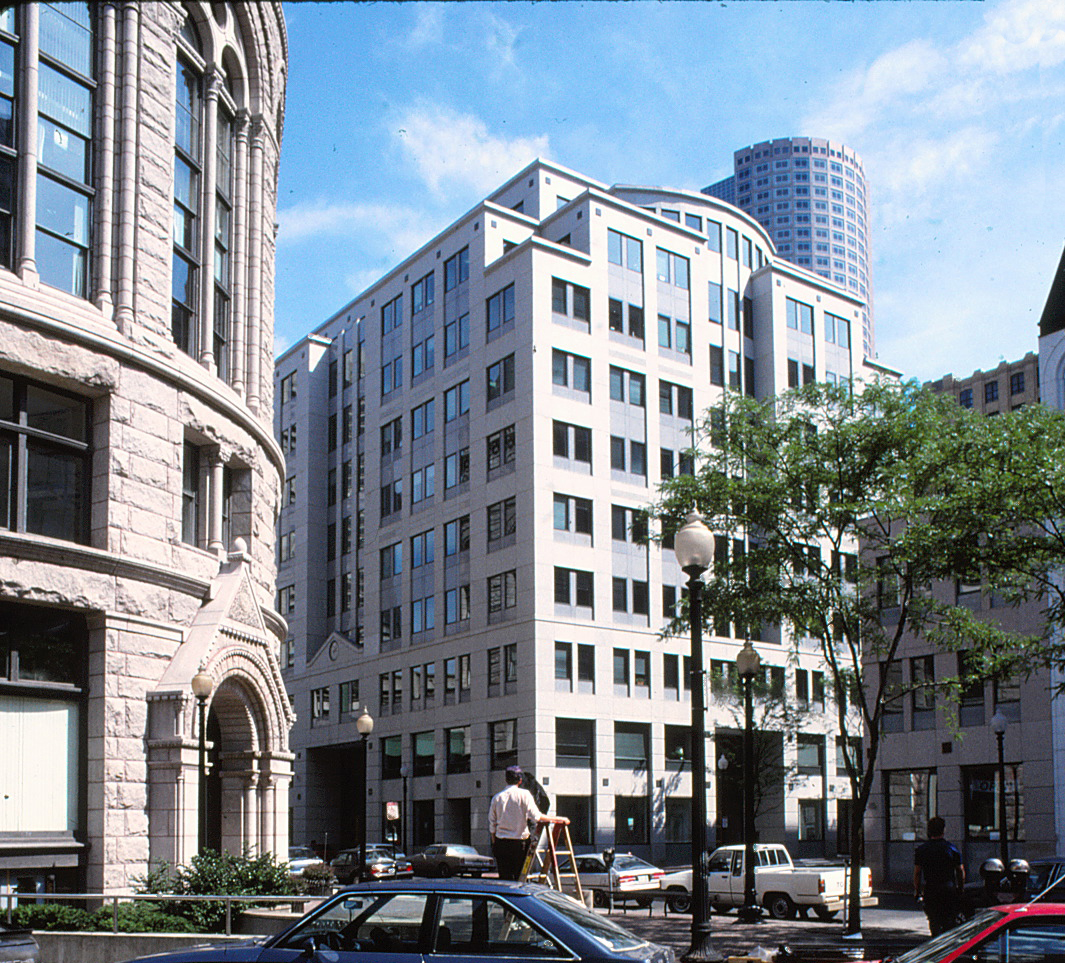 STreet photo of 21 Custom House building shortly after it was completed.