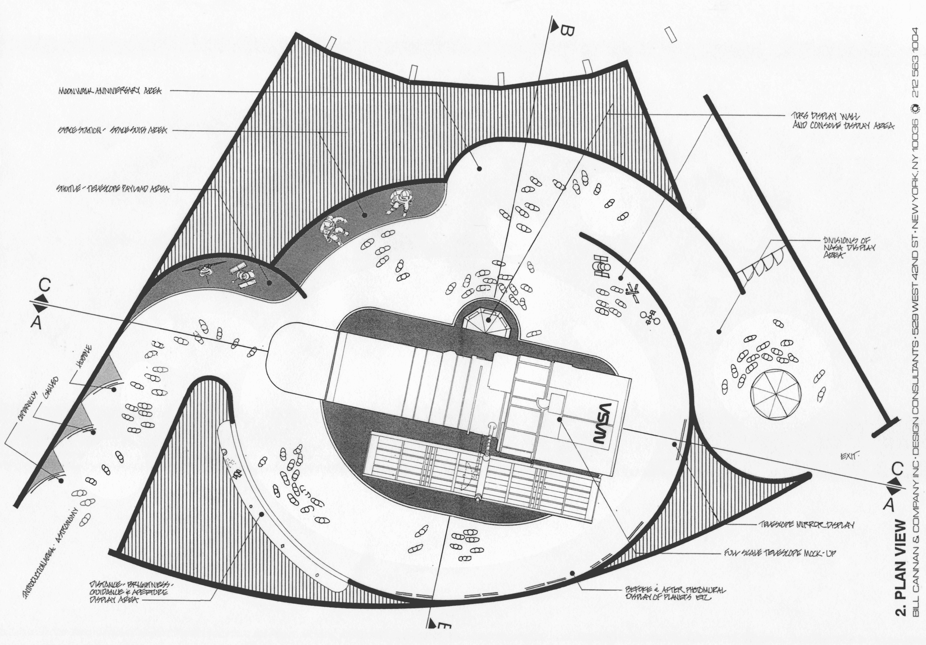 Drawn plan of the exhibit