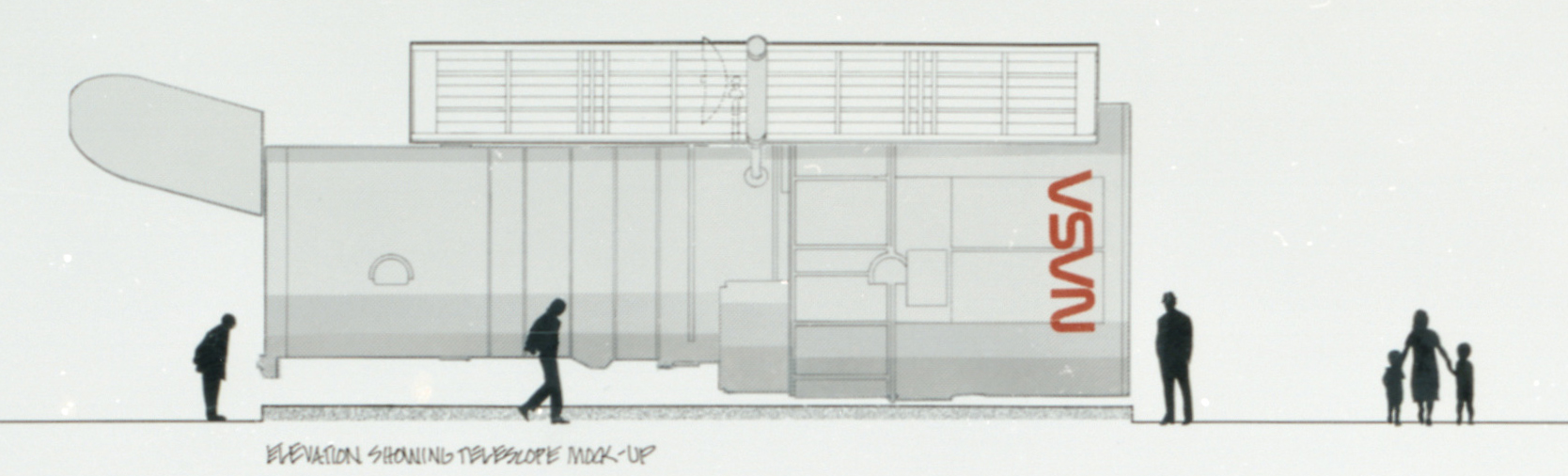 SIde view of Hubble model drawing