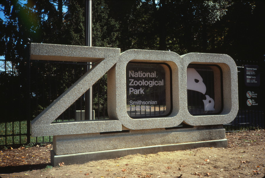 Entrace sign and Zoo font in stone