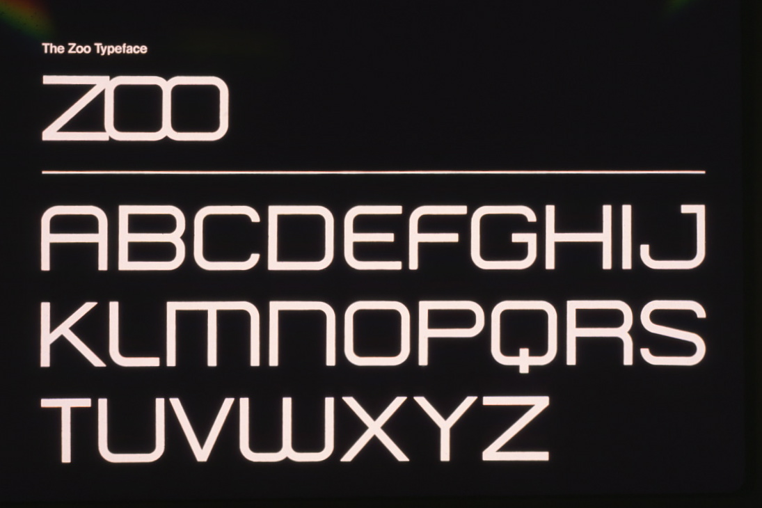 A to Z image of the font developed for the Zoo project