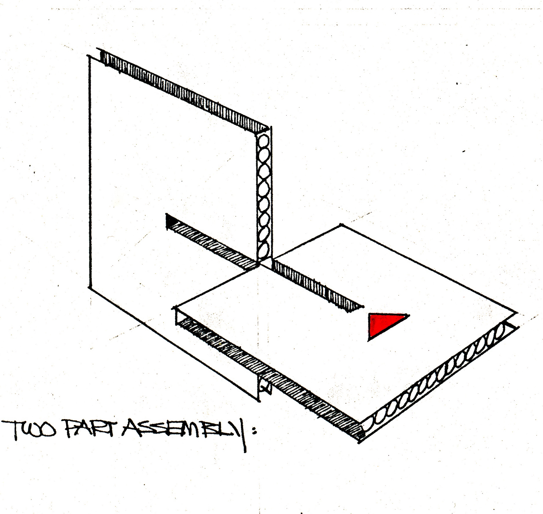 Early sketch of the interlacing panels of the display