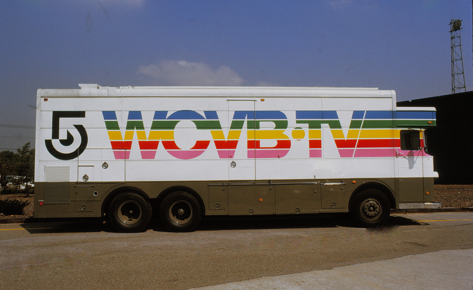 Painted news truck with logo